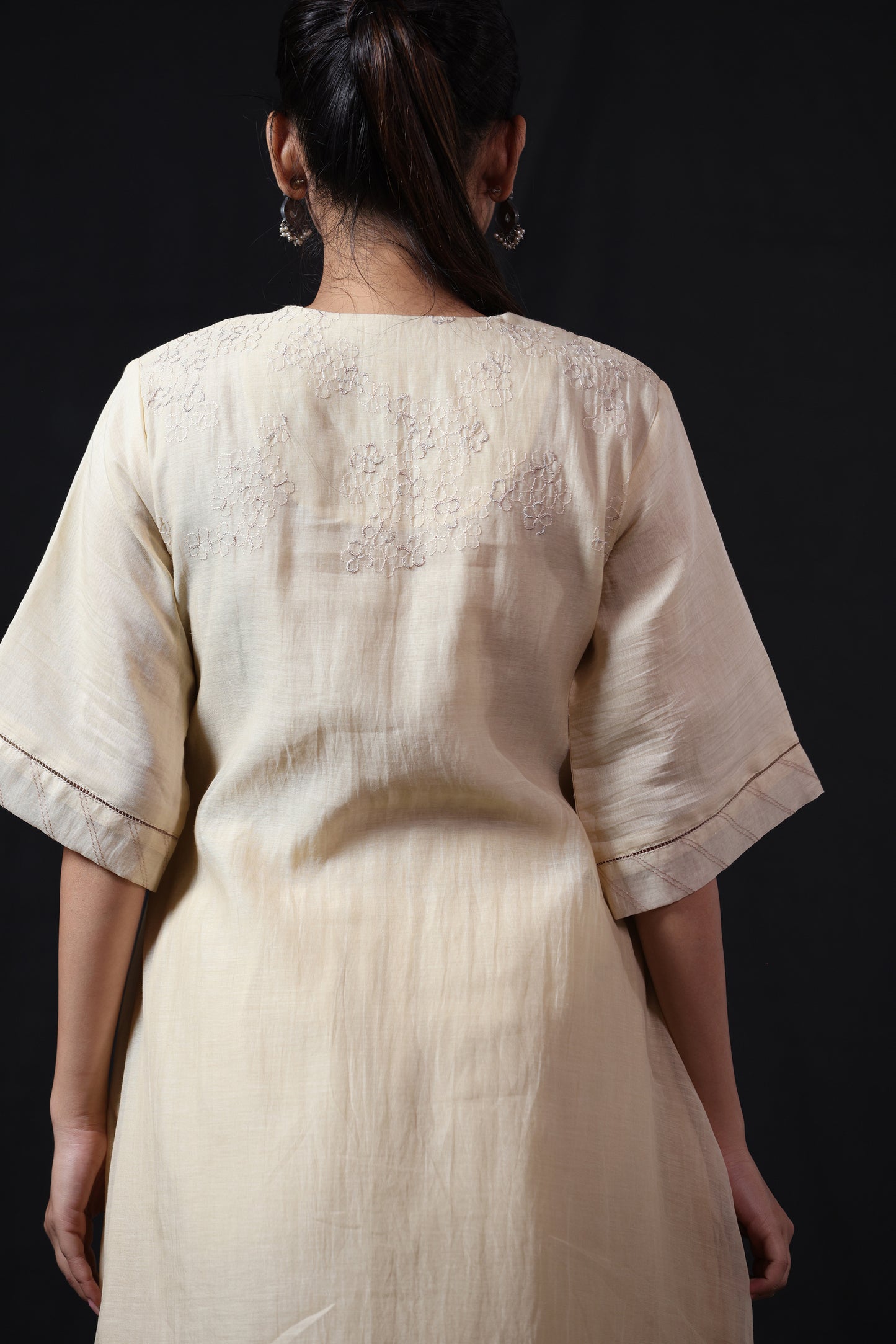 Hexagon Kurta Pant Set - Offwhite