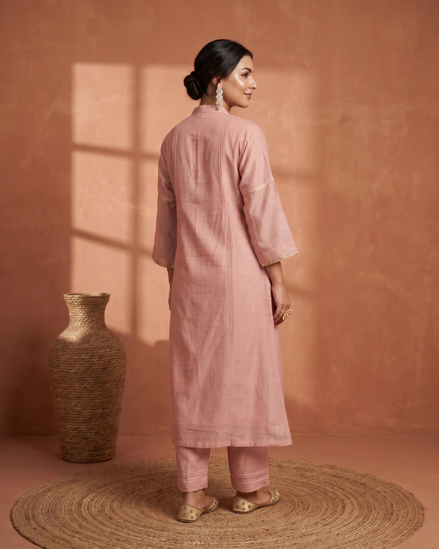 Saaj Kadhai Suit Set- Light Pink