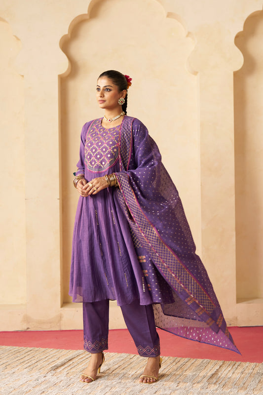 Pankhuri Suit Set- Purple