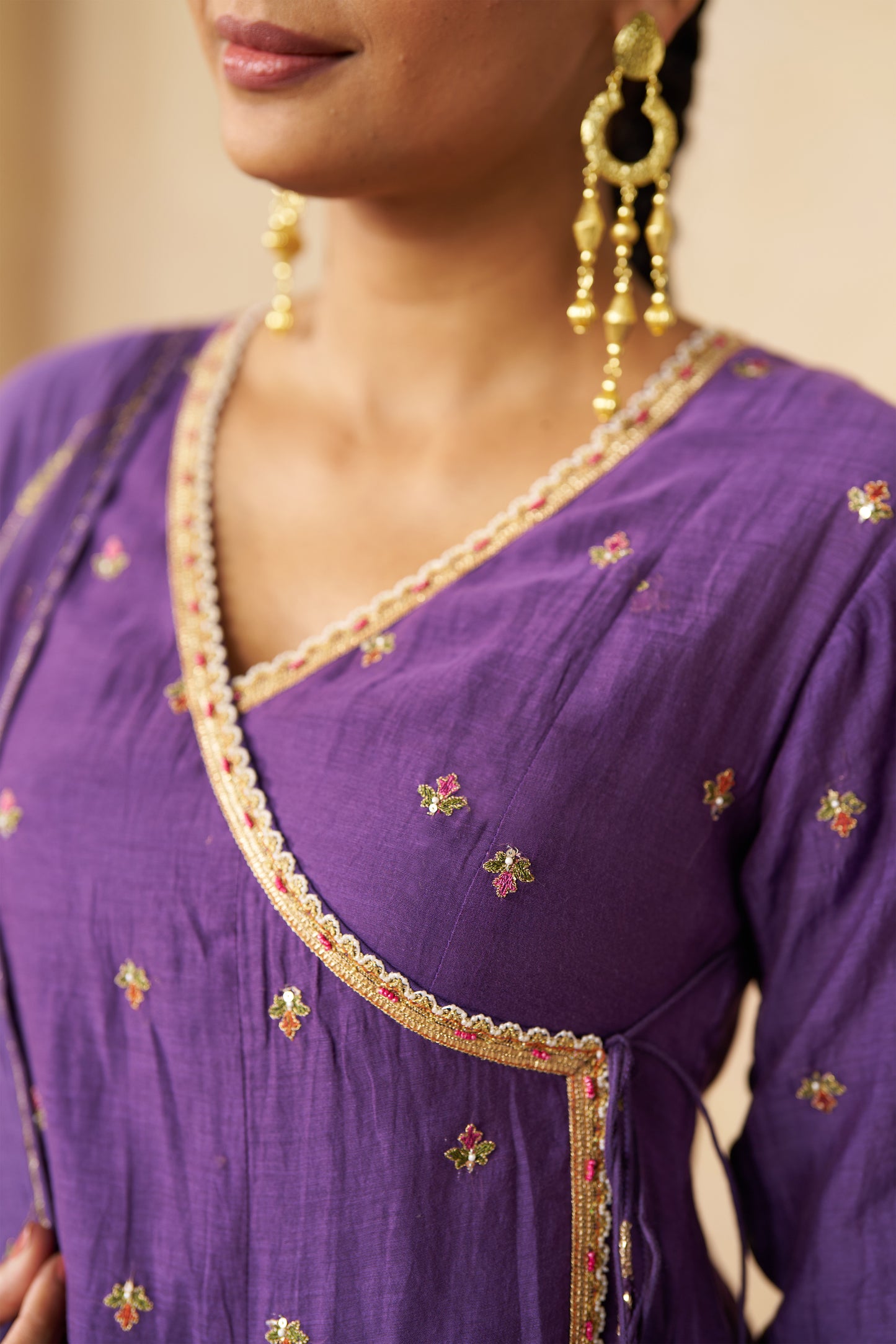 Raatrani Angrakha Set- Purple