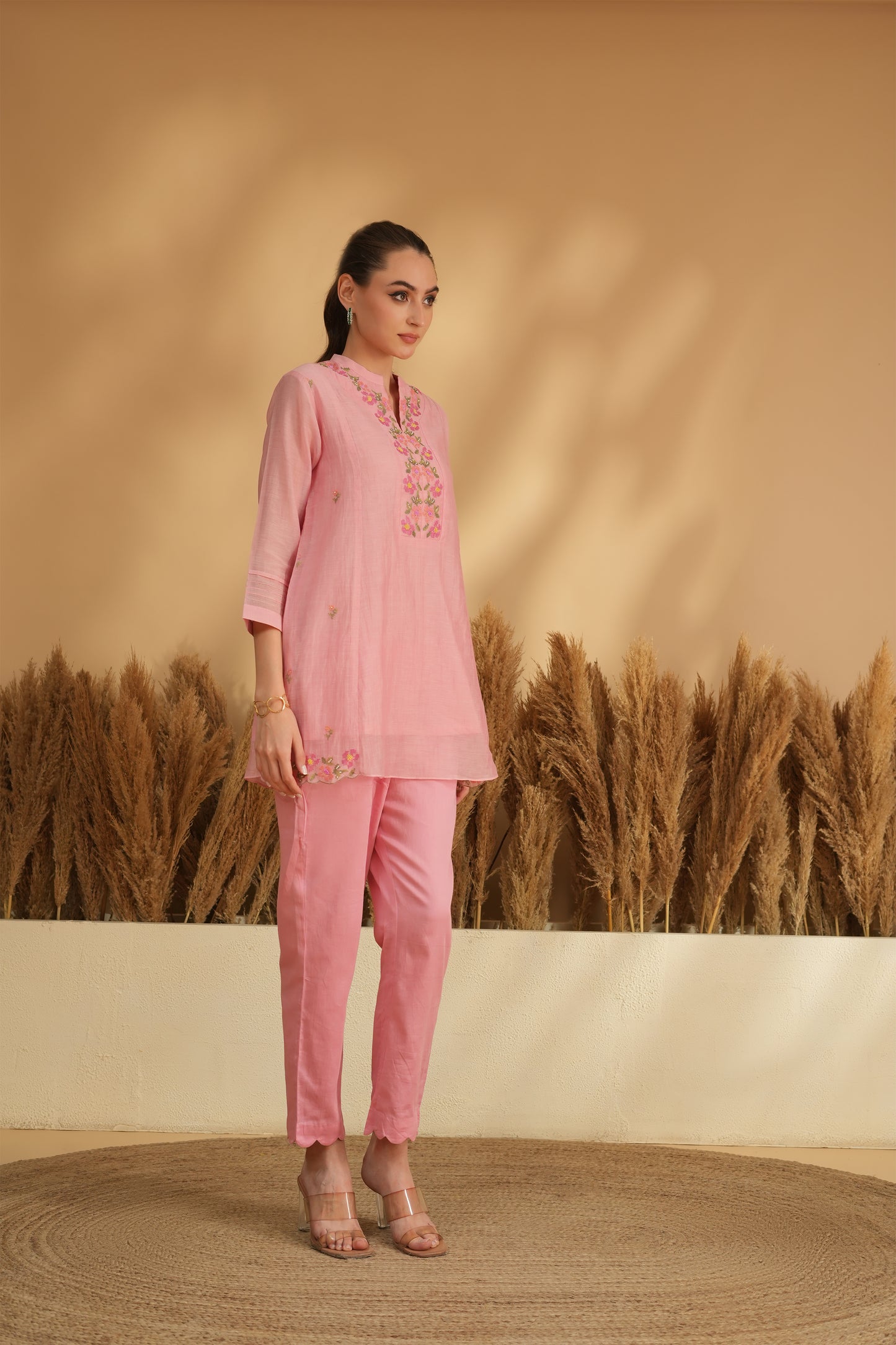 Dilnoor Vaayu Cord Set- Pink