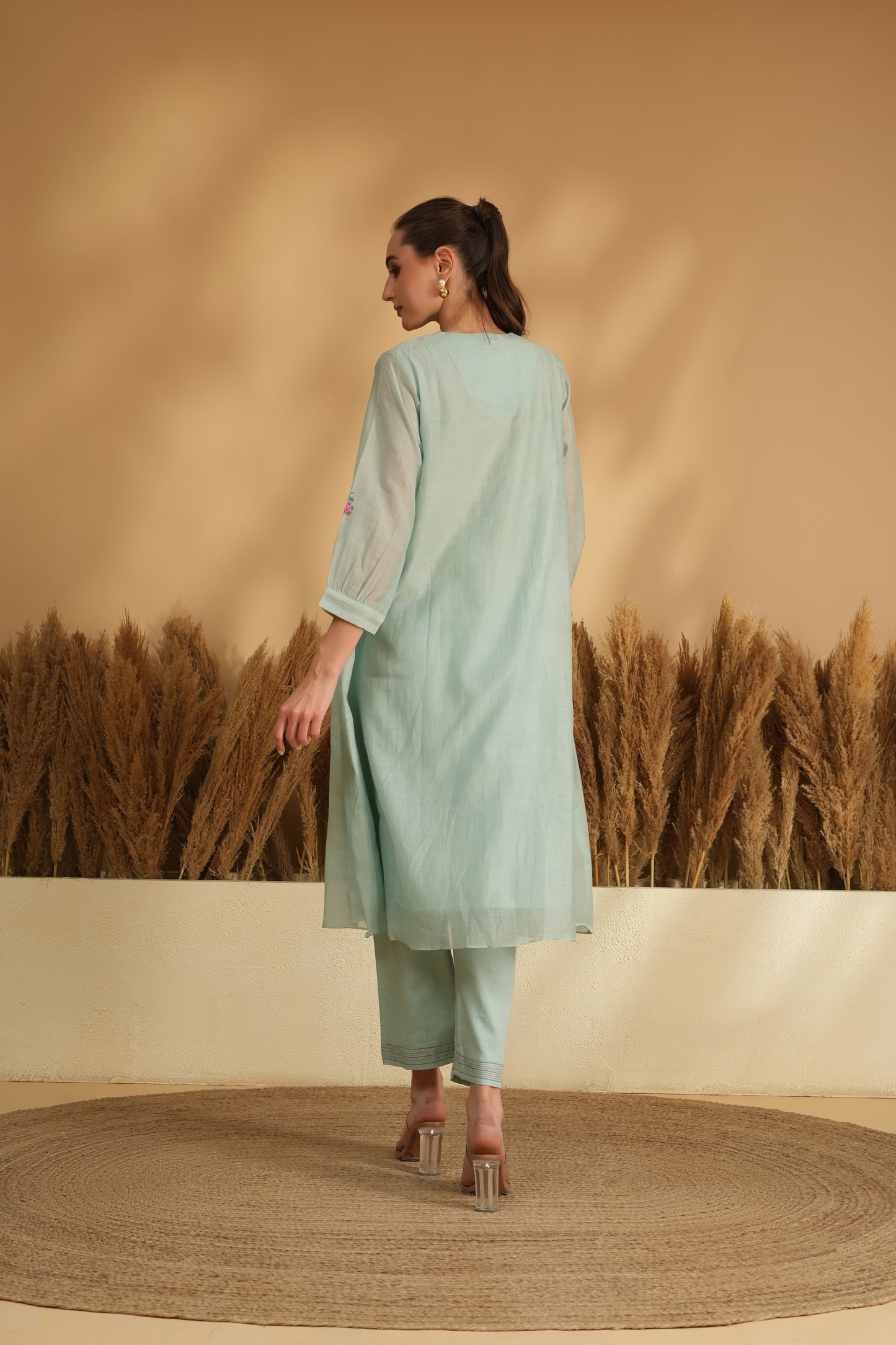 Gulista Breeze Kurta Pant Set- Blue