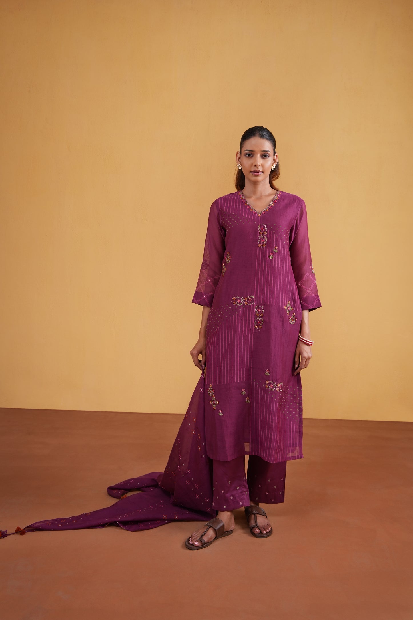 Gulnaar Suit Set- Purple