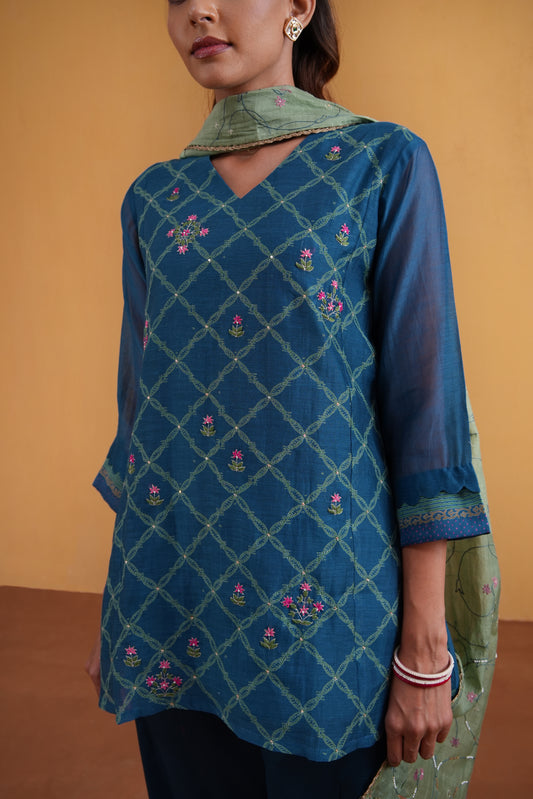 Leher Suit Set- Blue