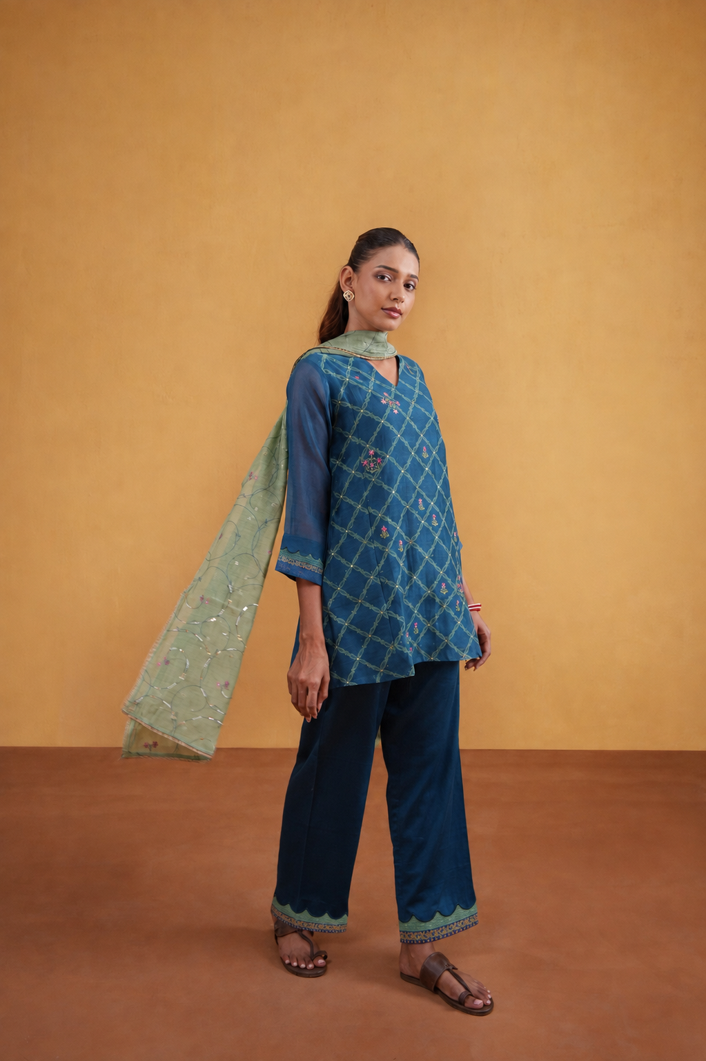 Leher Suit Set- Blue