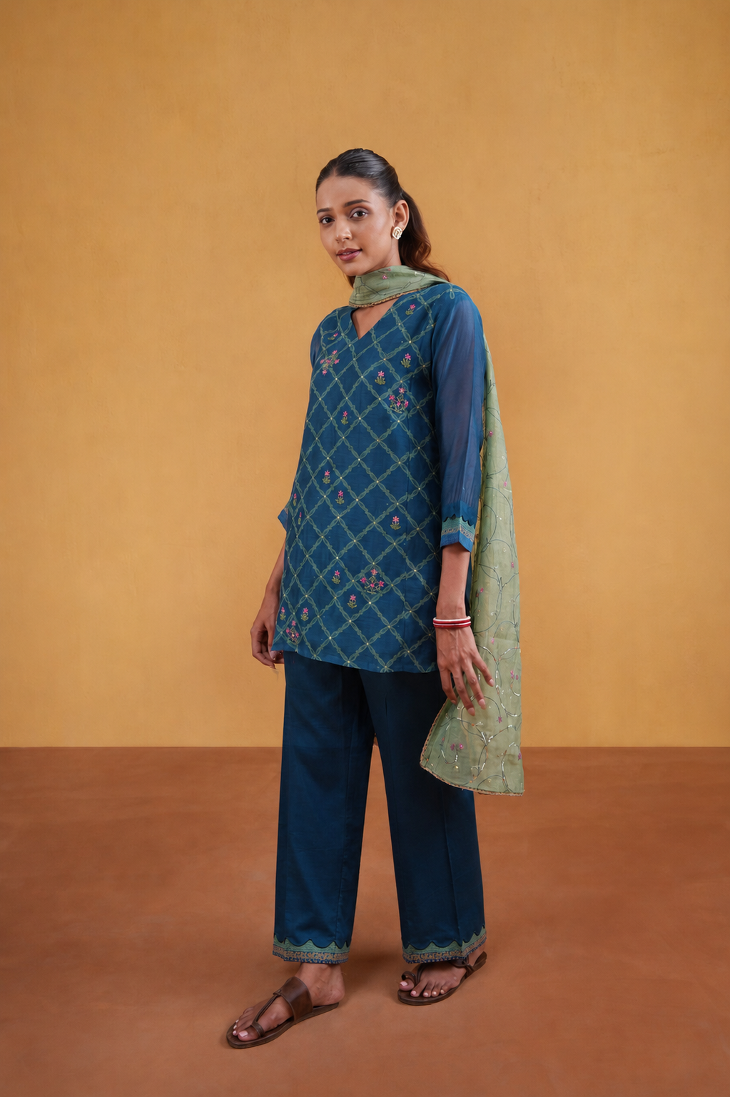 Leher Suit Set- Blue