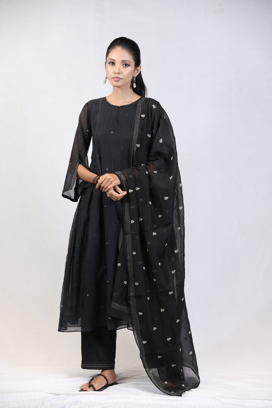 Buti Dupatta - Black