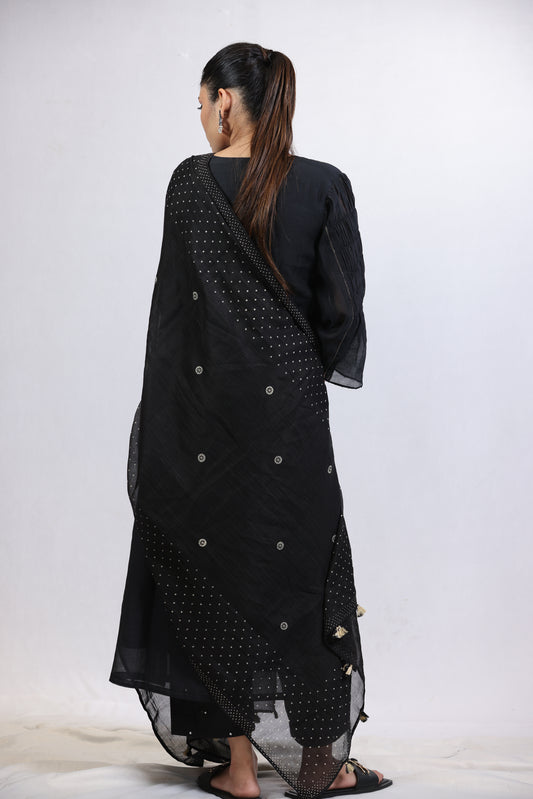 Dana Printed Dupatta - Black