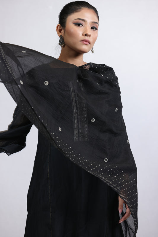 Dana Printed Dupatta - Black