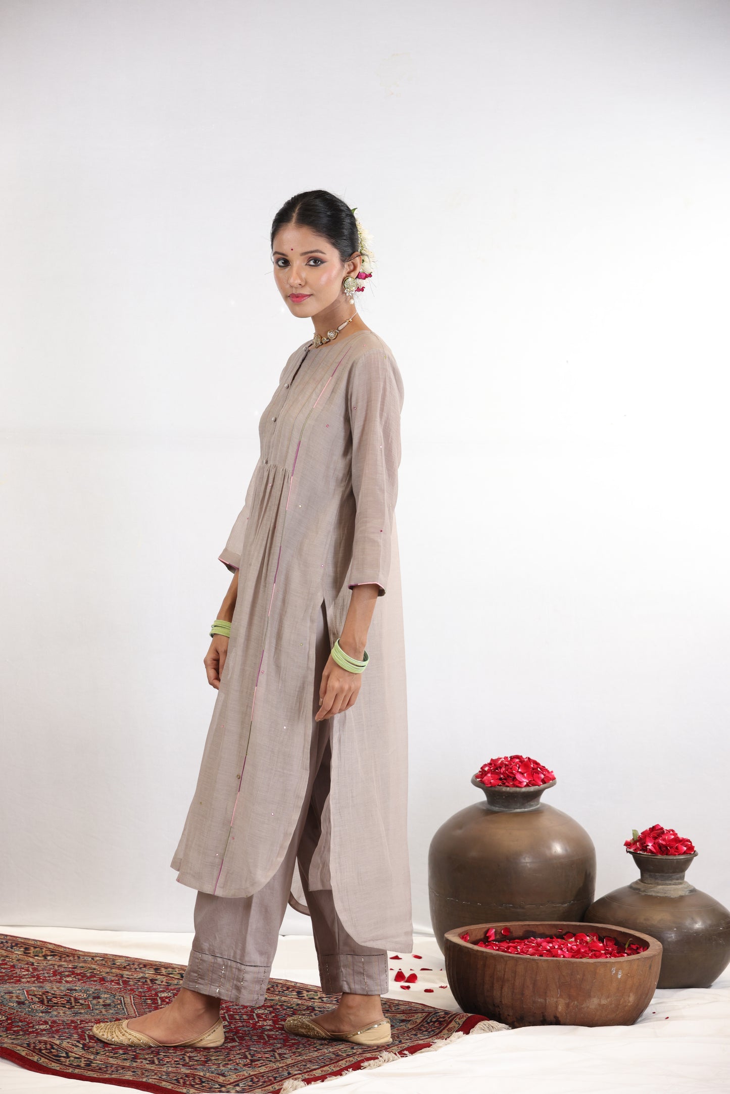 Sitara Kurta Set - Grey