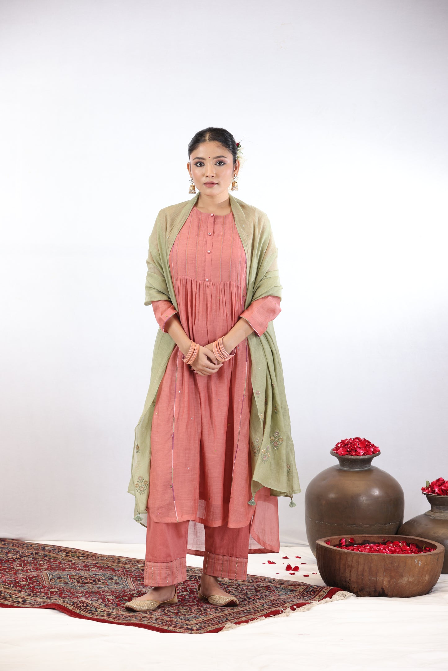 Sitara Kurta Set - Peach