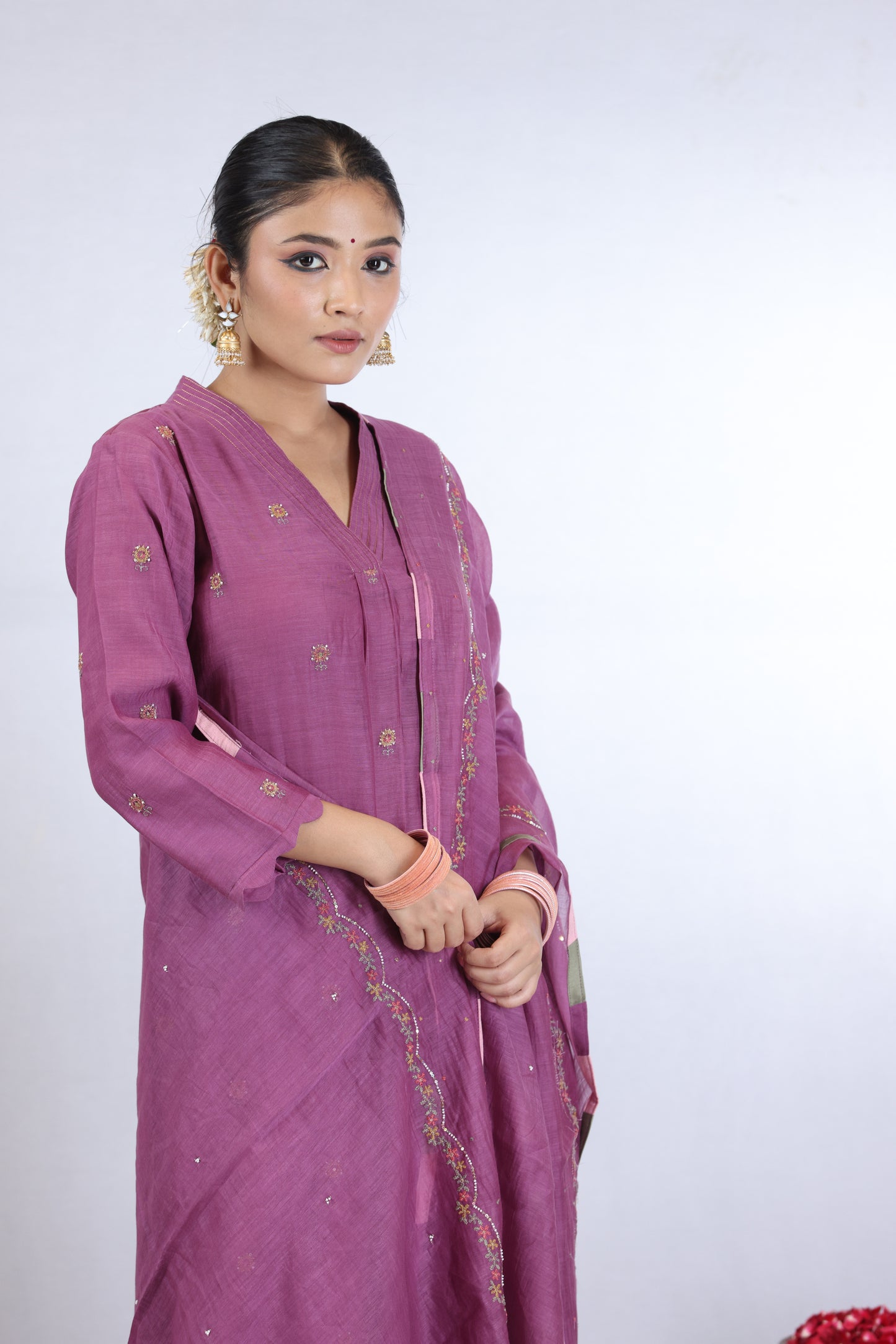 Utsav Buti Kurta Set - Purple