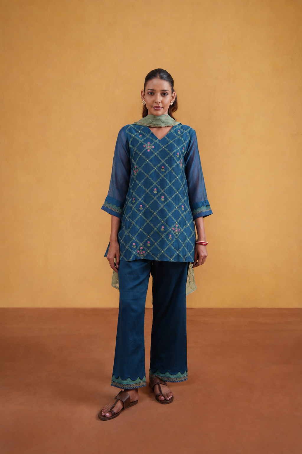Leher Suit Set- Blue