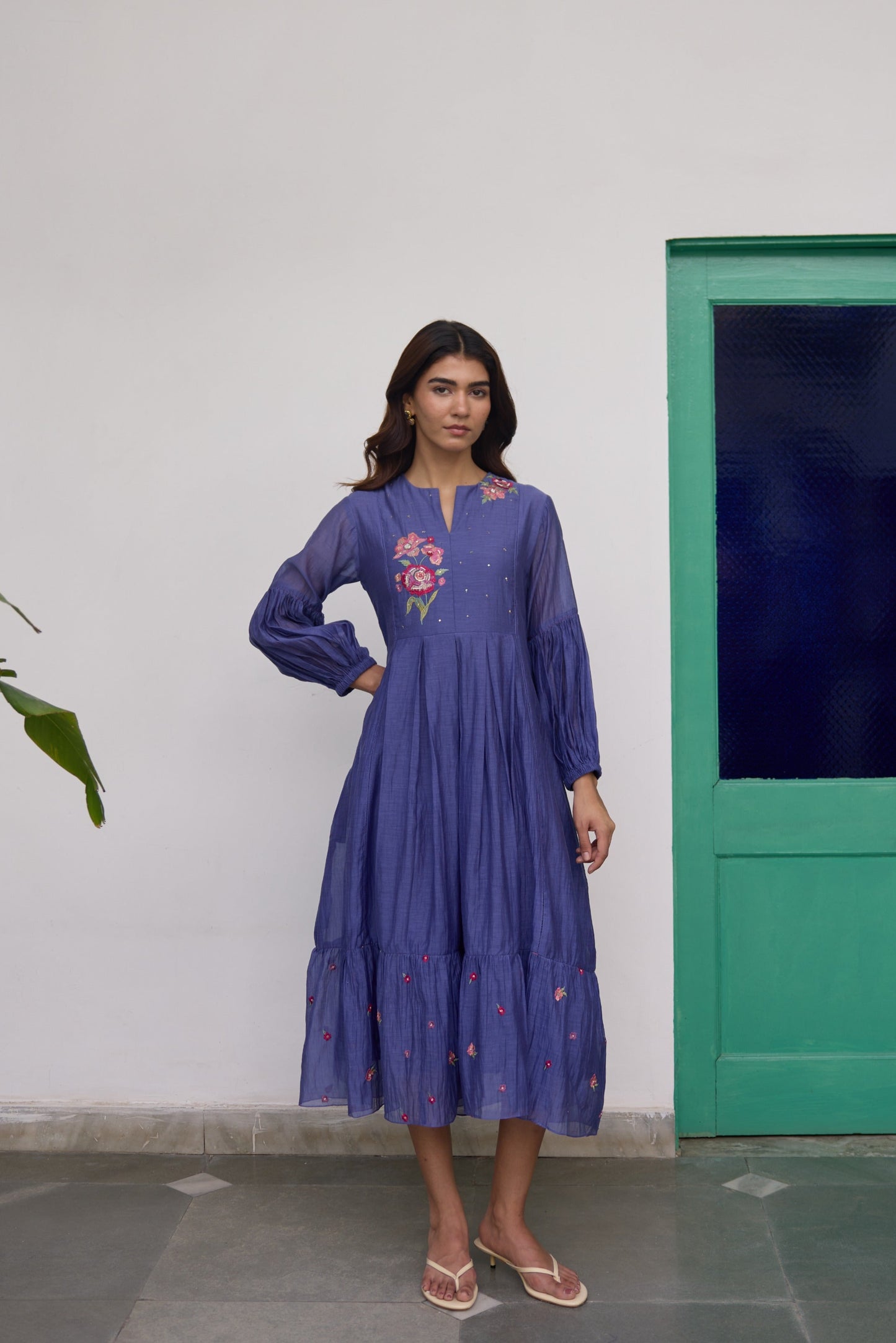 Blue Rosette Dress