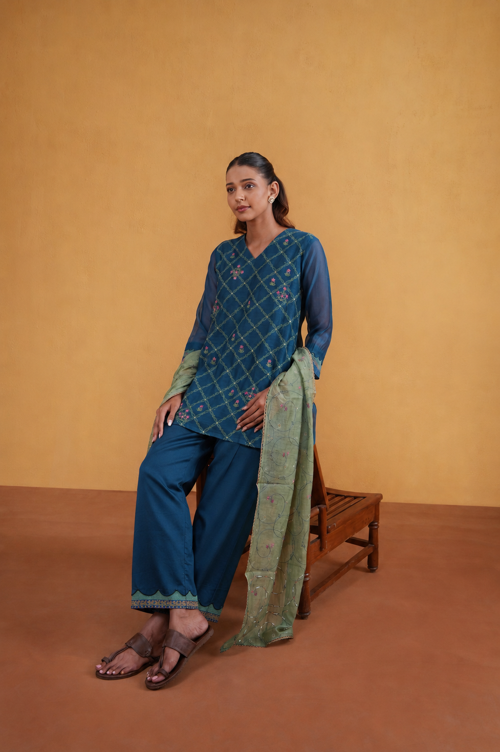 Leher Suit Set- Blue