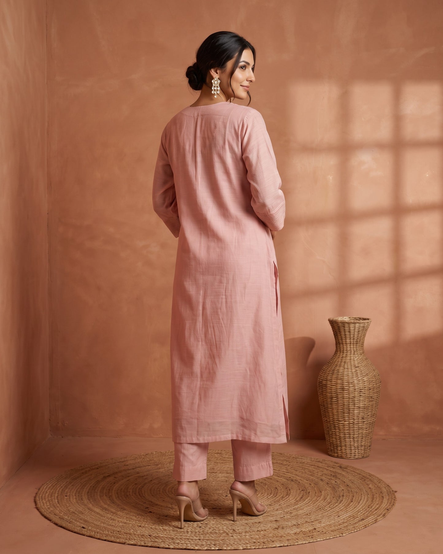 Yamini Phool Suit Set- Pink