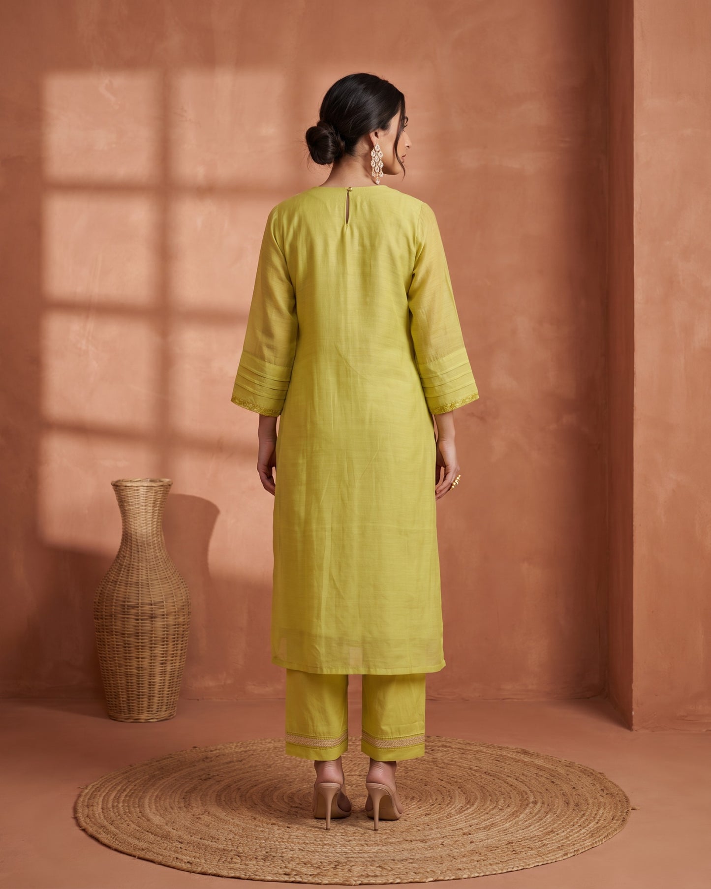 Tarang Jaal Suit Set- Lime