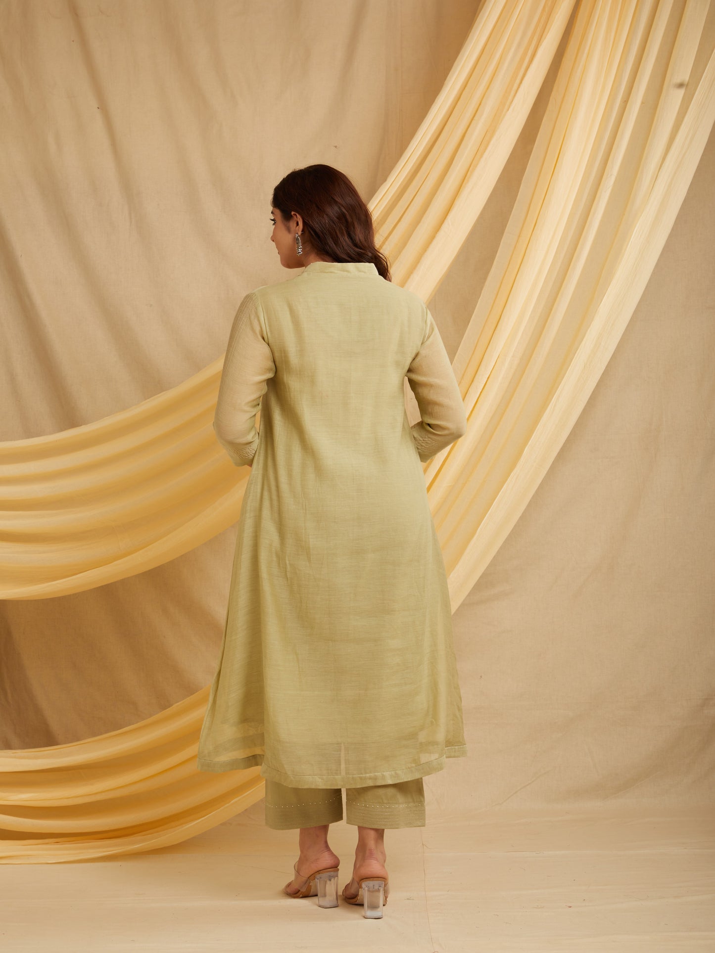 Buta Kurta Set - Light Pista