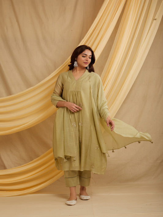 Sitara Kurta set - Light Pista