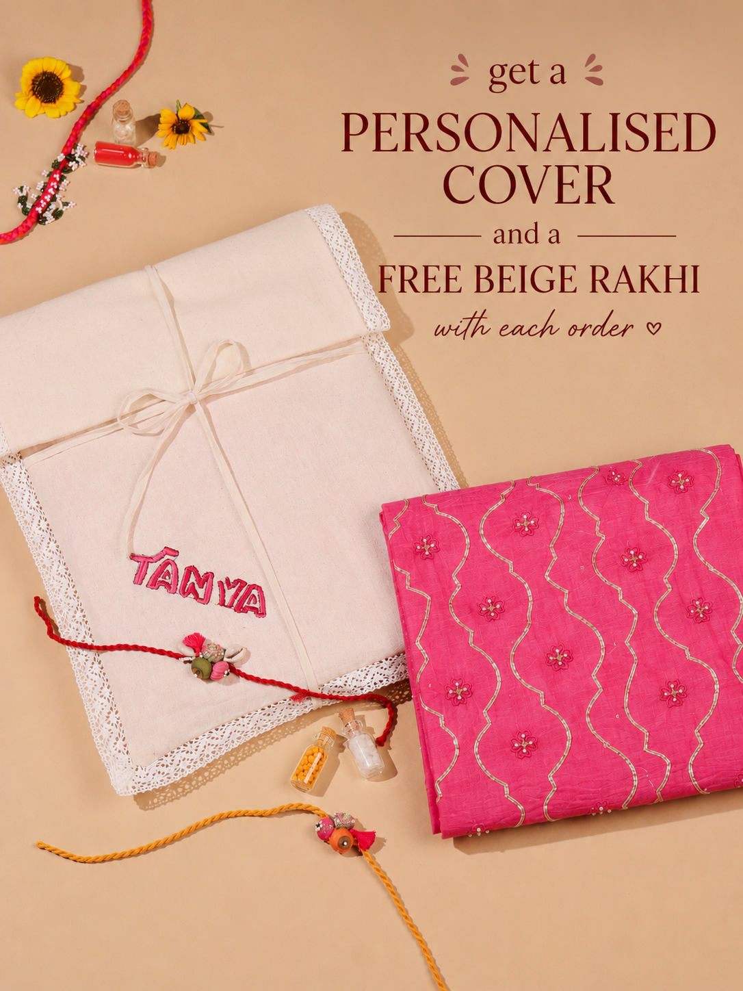 Pure Chanderi Pink Gota Yoke Suit Piece