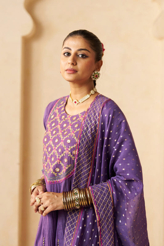 Pankhuri Suit Set- Purple