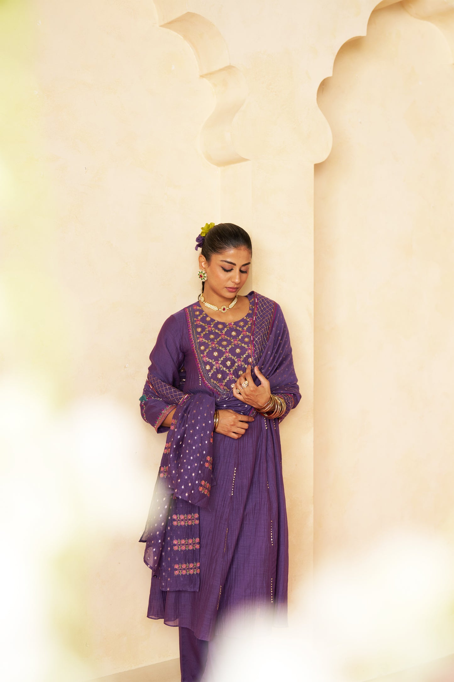 Pankhuri Suit Set- Purple