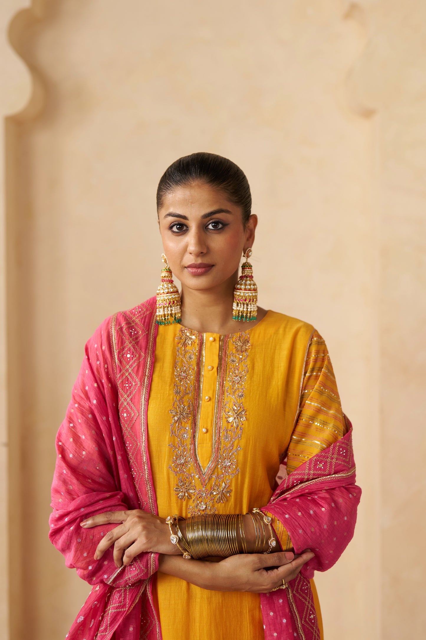 Phagun Gota Suit Set- Yellow