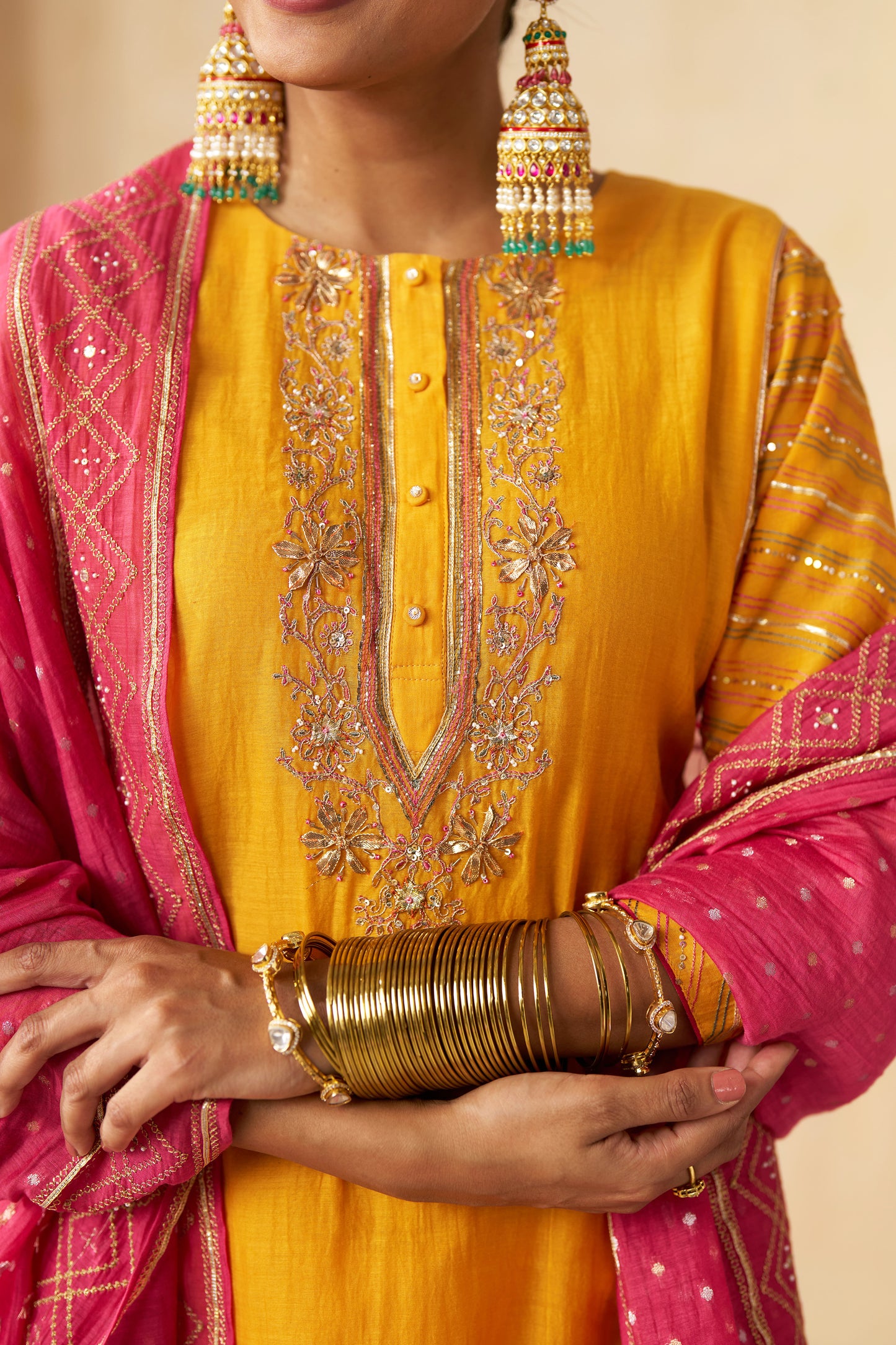 Phagun Gota Suit Set- Yellow