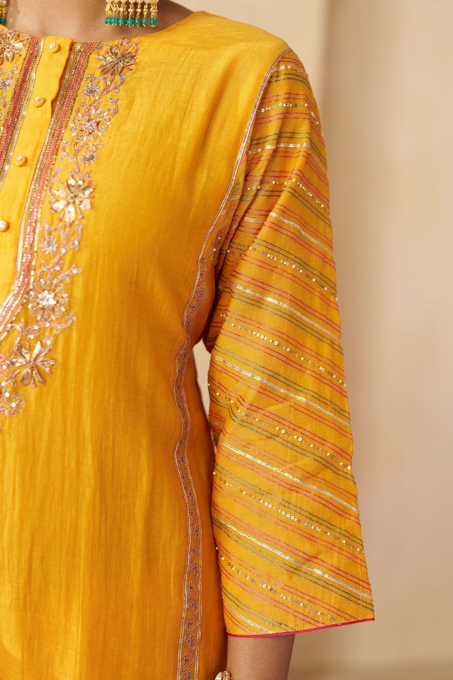 Phagun Gota Suit Set- Yellow