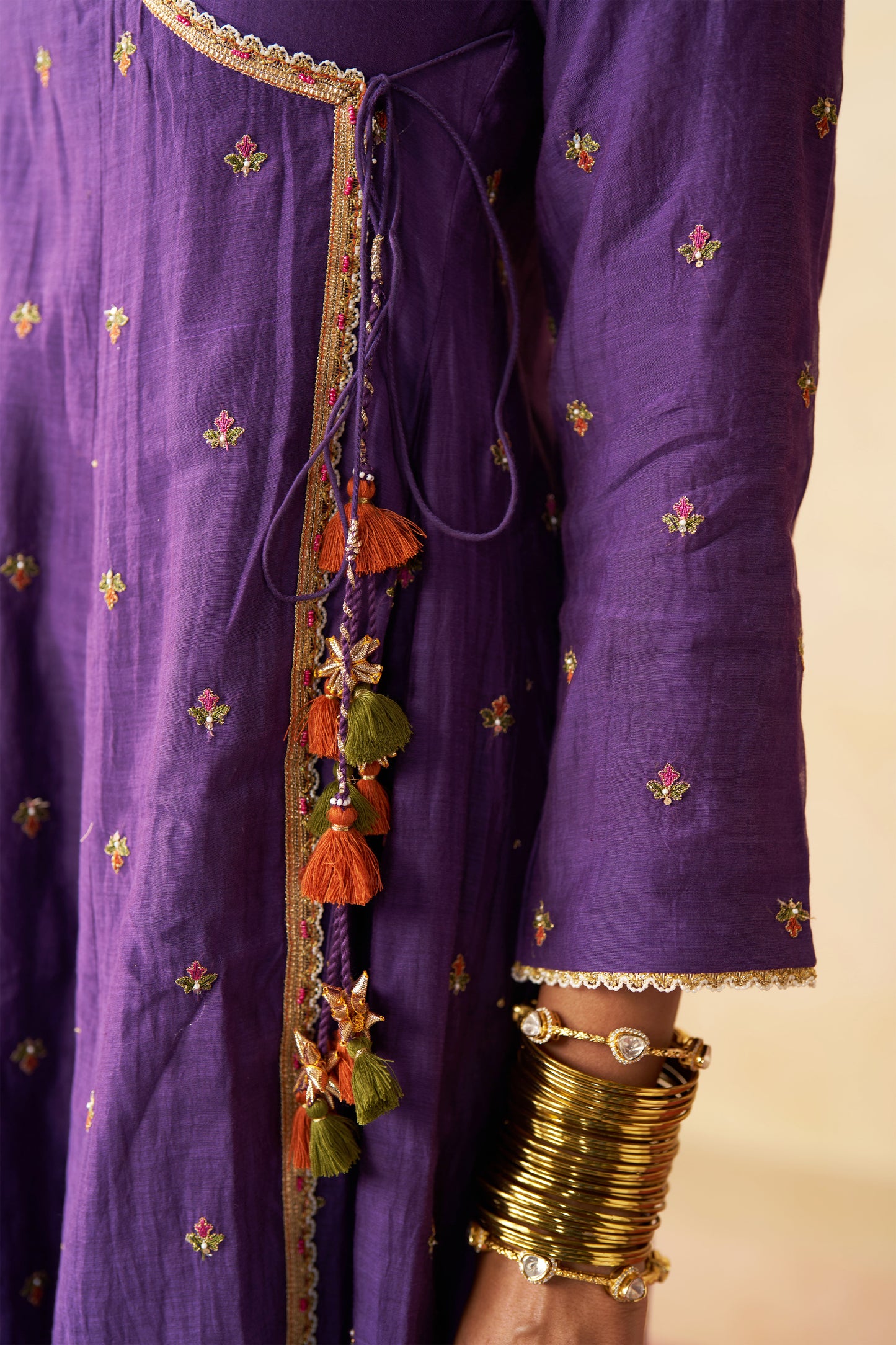 Raatrani Angrakha Set- Purple