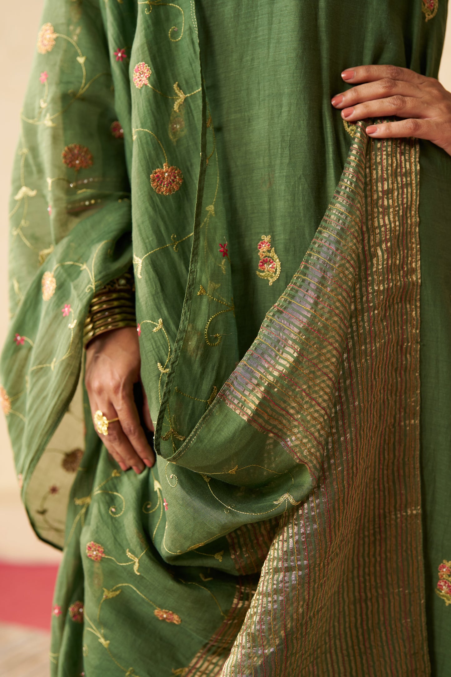 Panna Gota Suit Set- Green