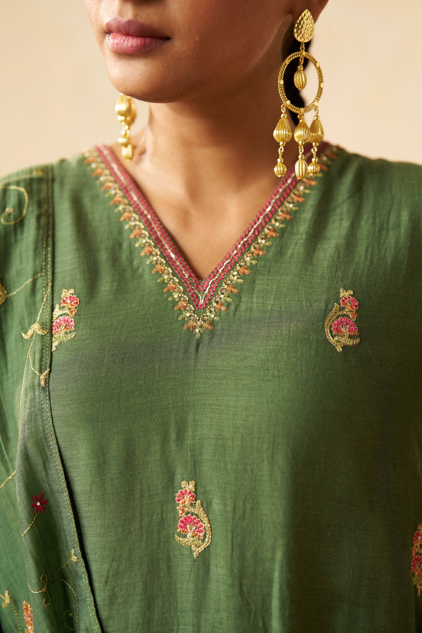 Panna Gota Suit Set- Green