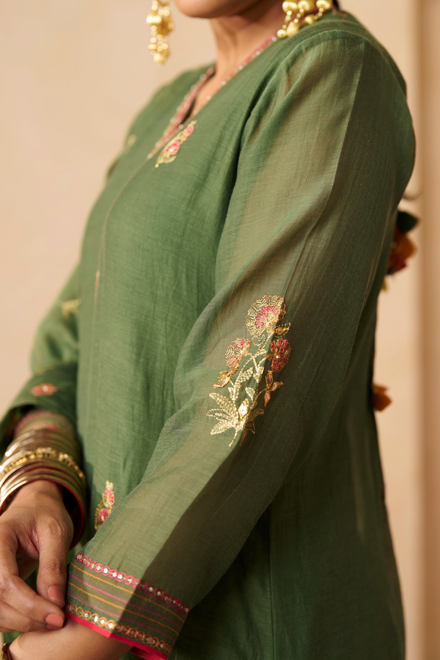 Panna Gota Suit Set- Green