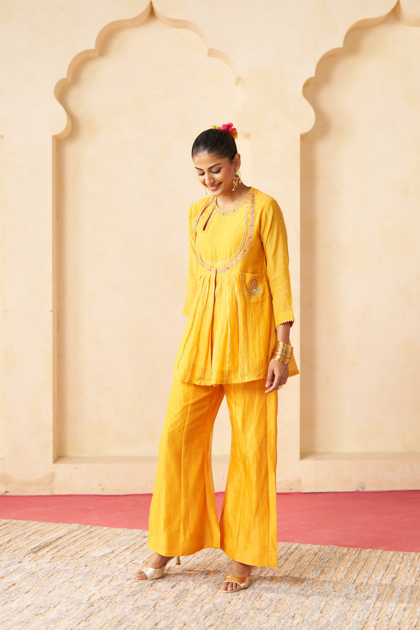 Kesari Roop Cord Set- Yellow