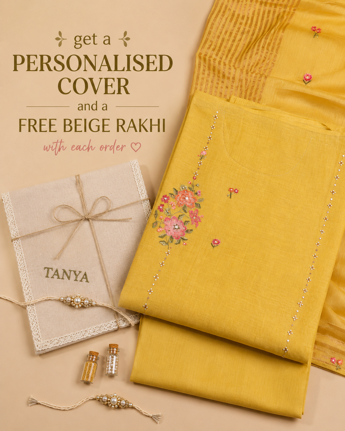 Pure Chanderi Yellow Buta Suit Piece