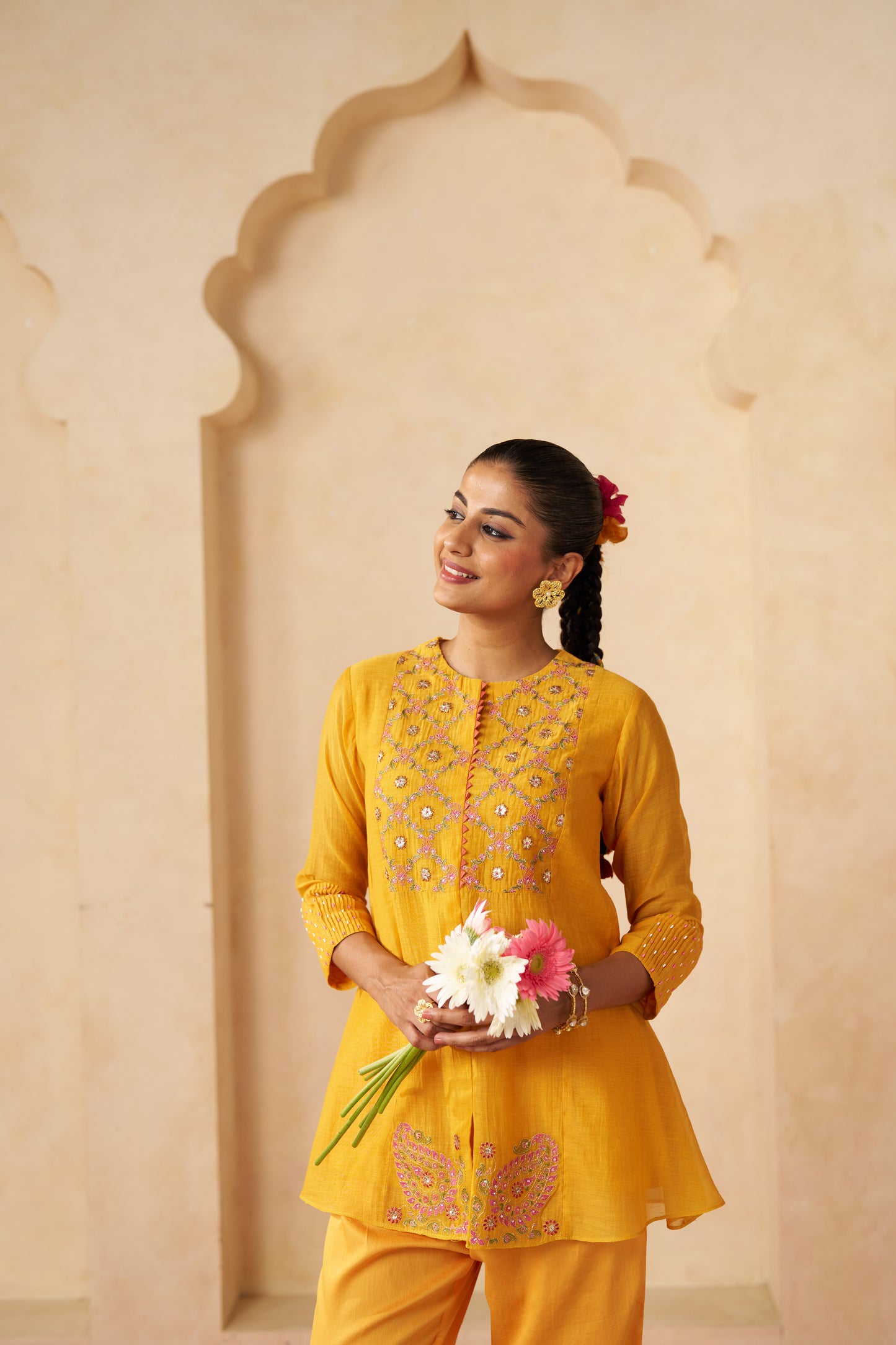Peeli Dhoop Cord Set- Yellow