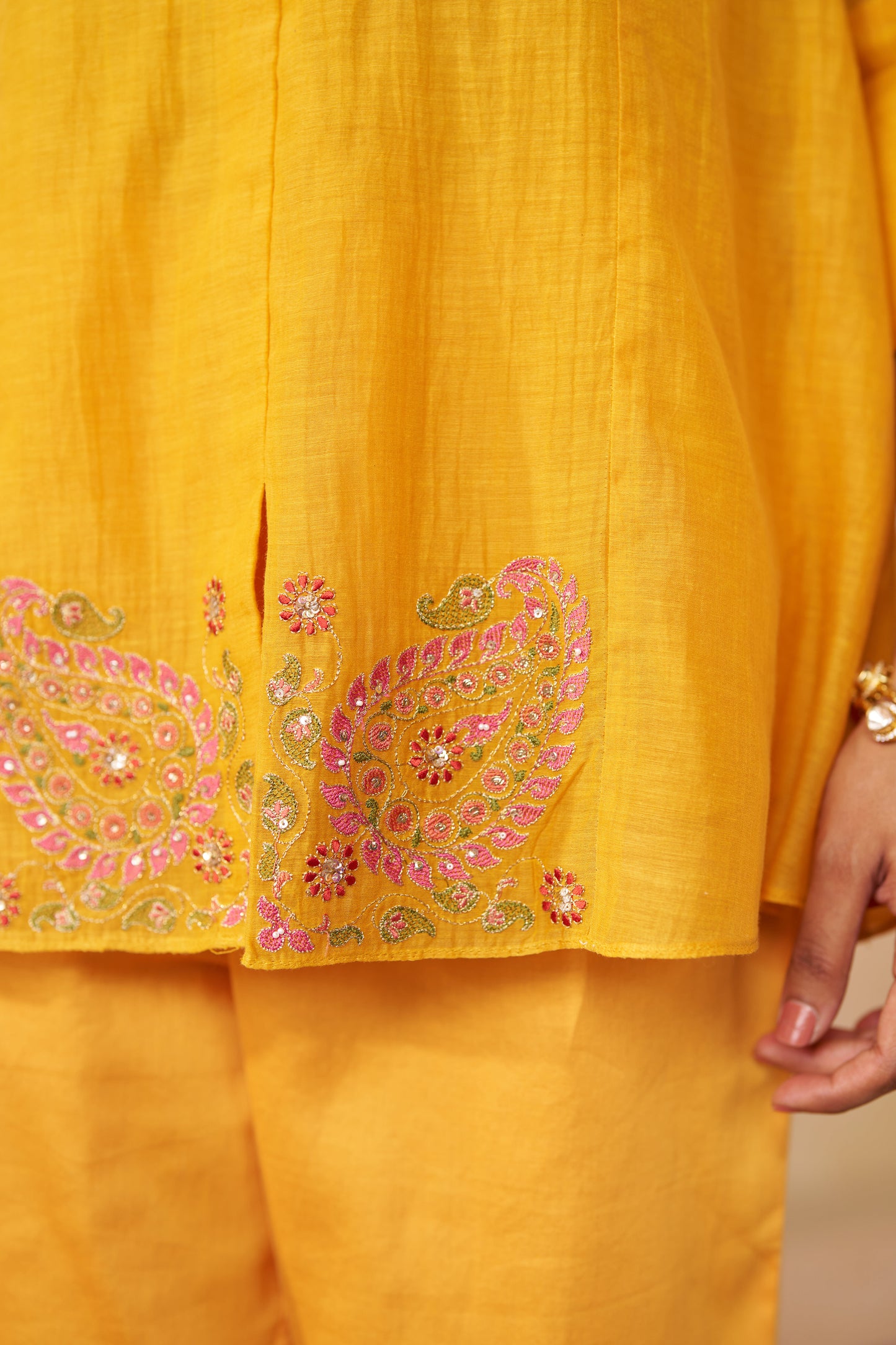 Peeli Dhoop Cord Set- Yellow