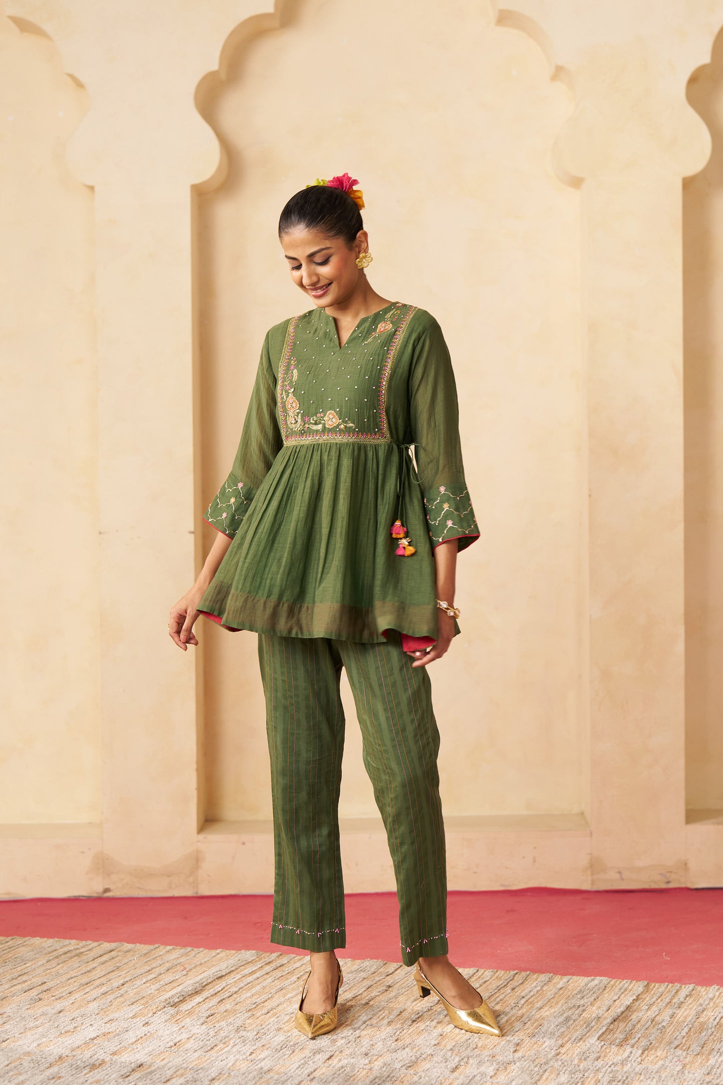 Harit Ang Cord Set- Green