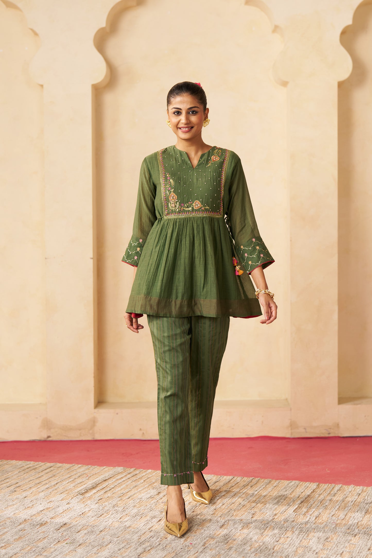 Harit Ang Cord Set- Green