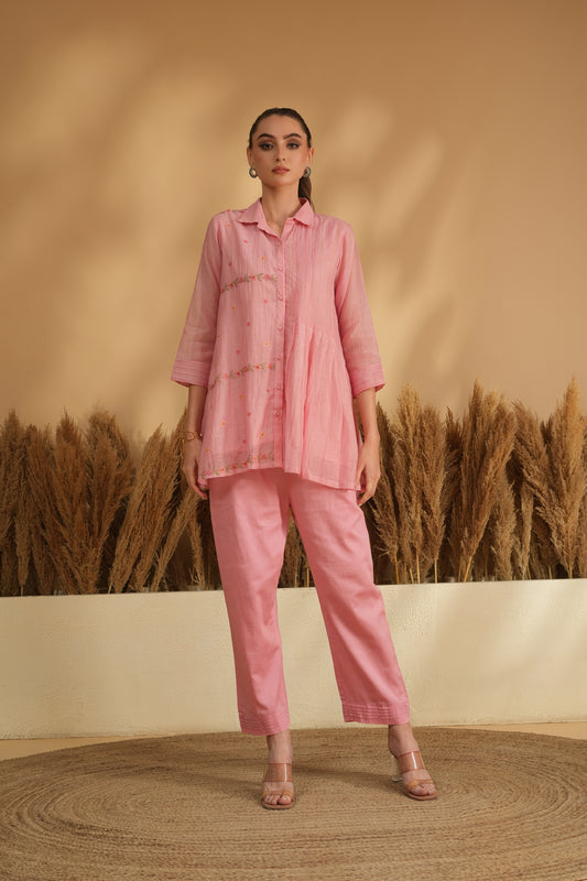 Charu Breeze Cord Set- Pink