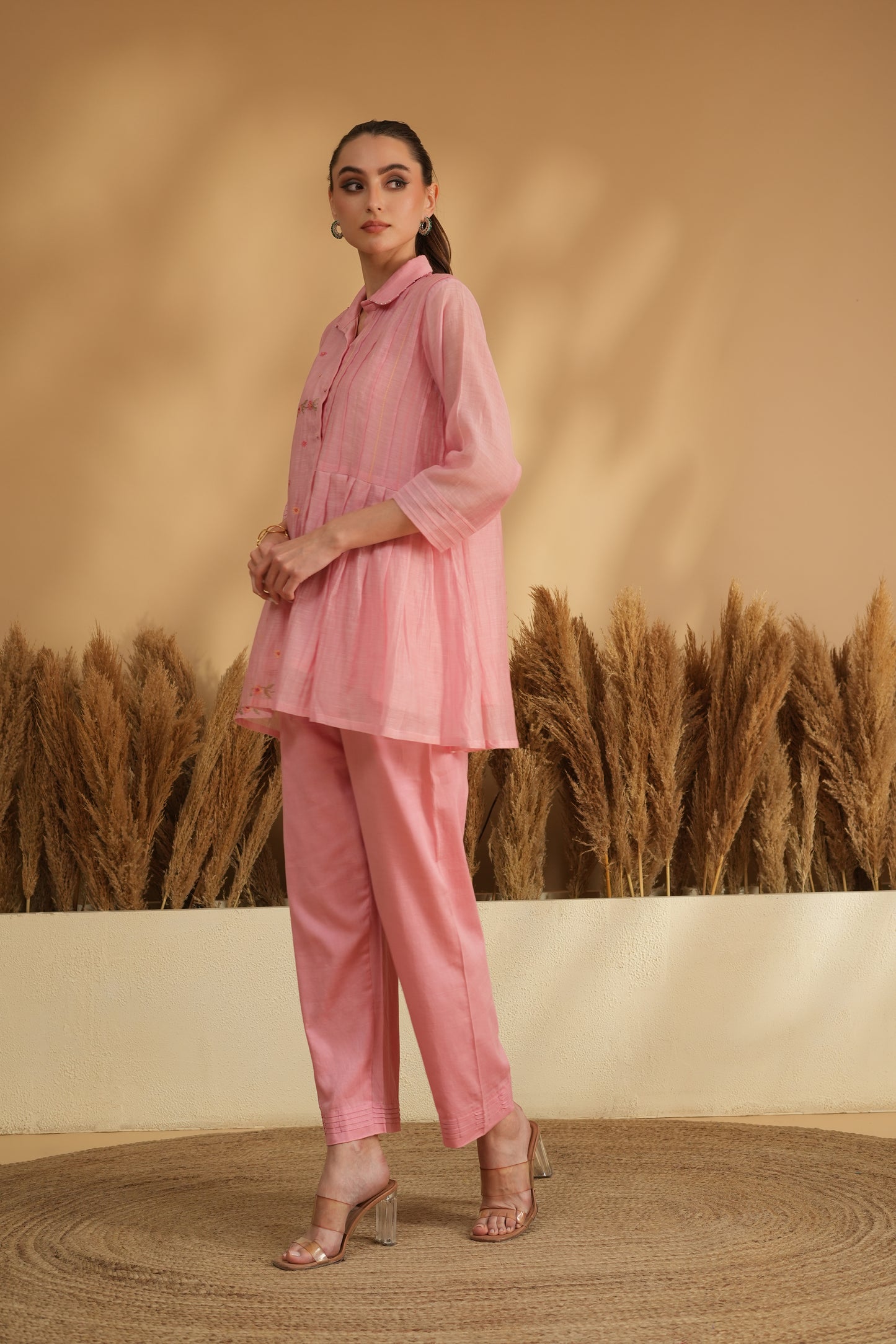 Charu Breeze Cord Set- Pink