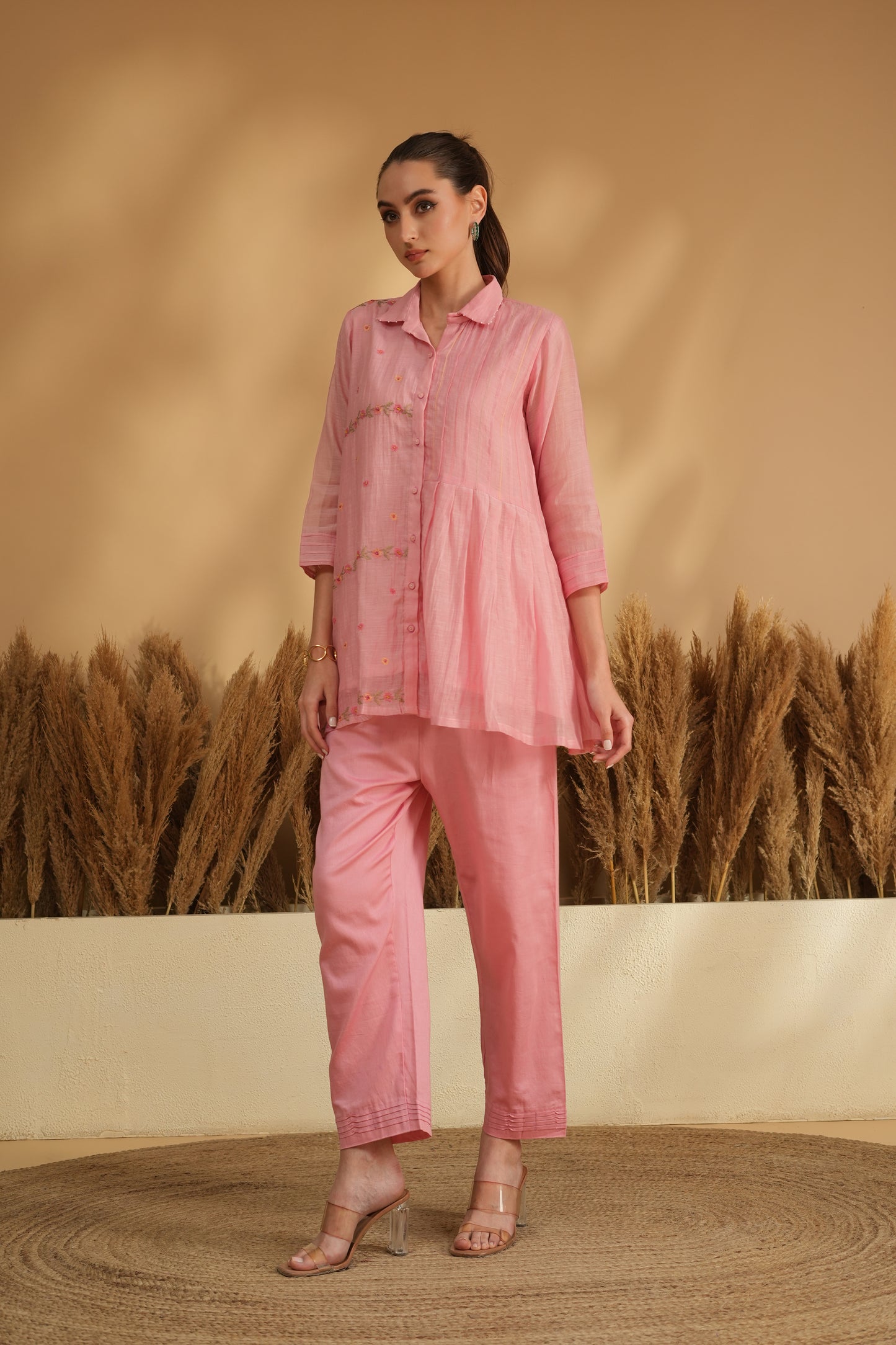 Charu Breeze Cord Set- Pink