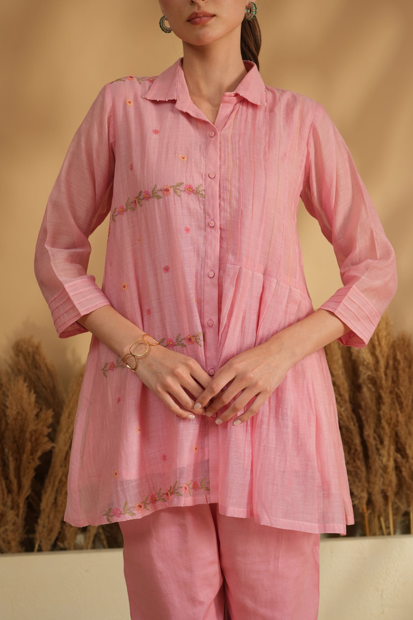 Charu Breeze Cord Set- Pink
