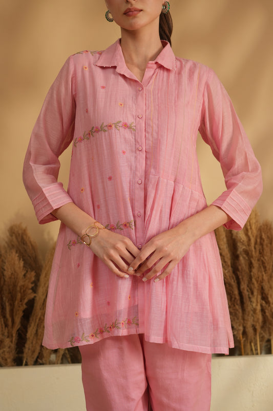 Charu Breeze Cord Set- Pink