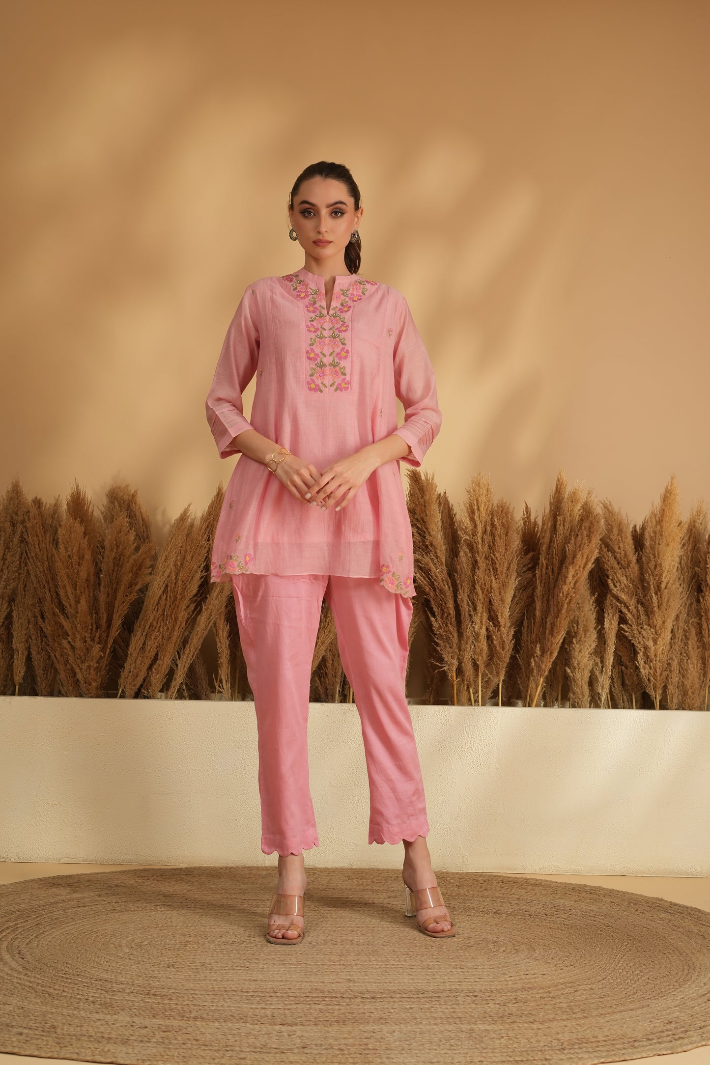 Dilnoor Vaayu Cord Set- Pink