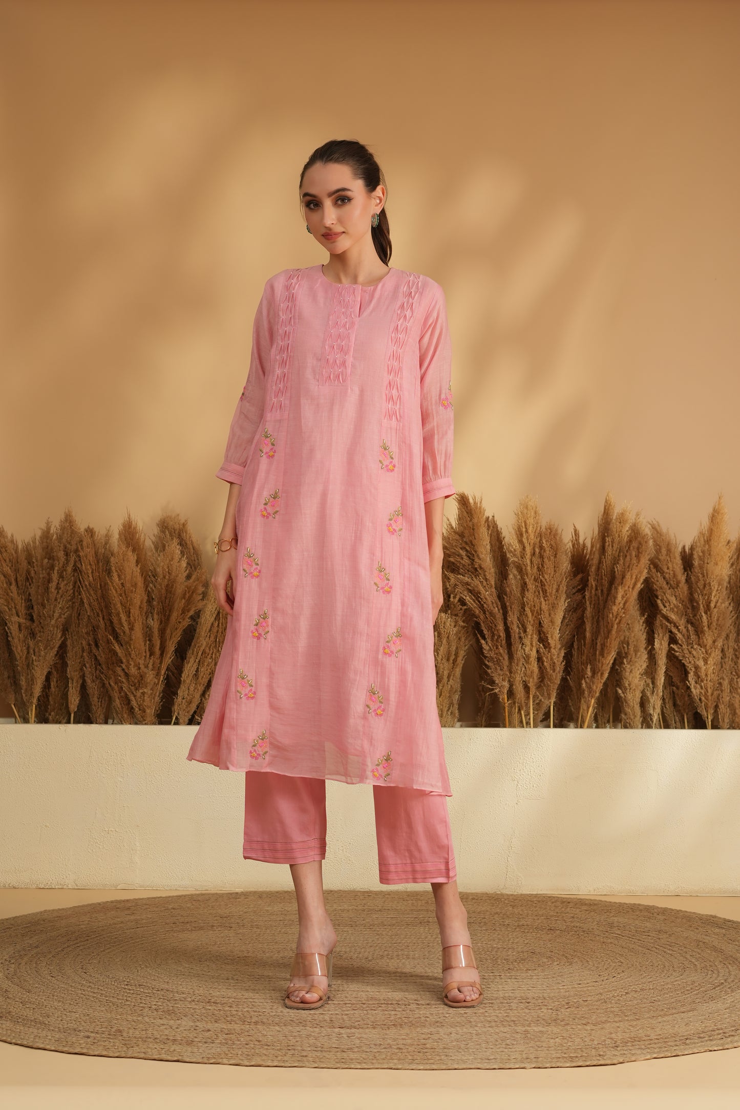 Gulista Breeze Kurta Pant Set- Pink