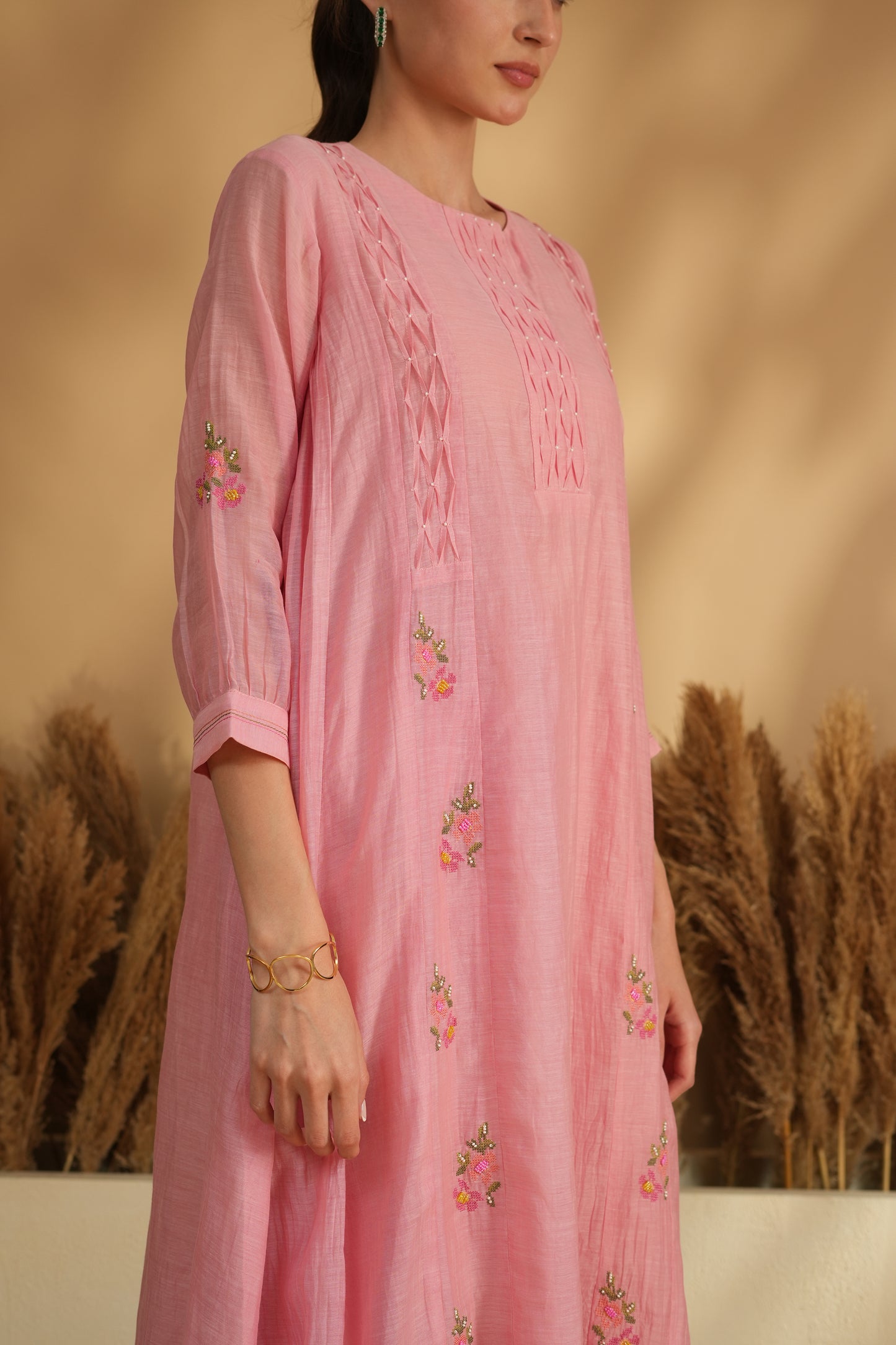 Gulista Breeze Kurta Pant Set- Pink