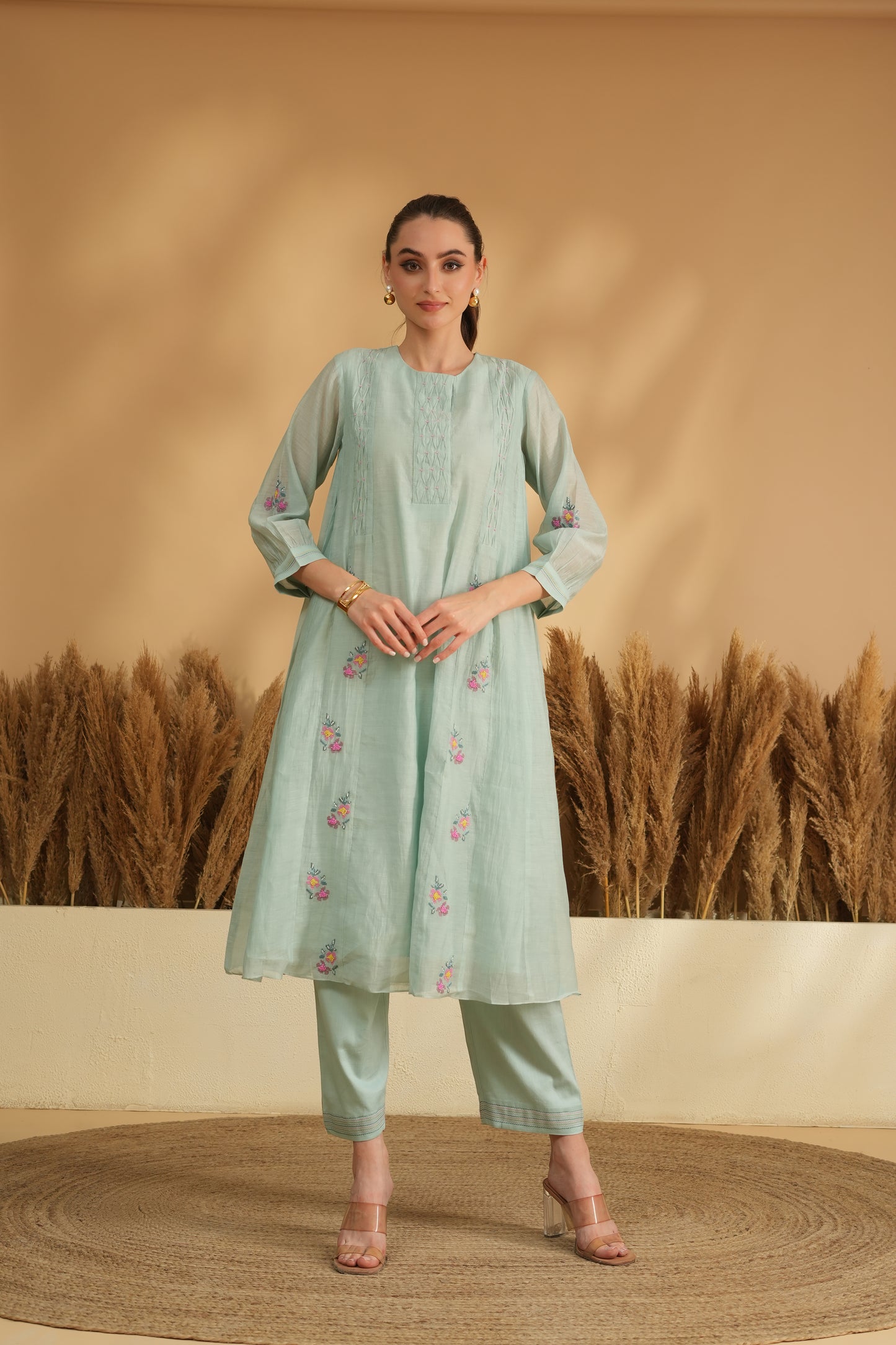 Gulista Breeze Kurta Pant Set- Blue