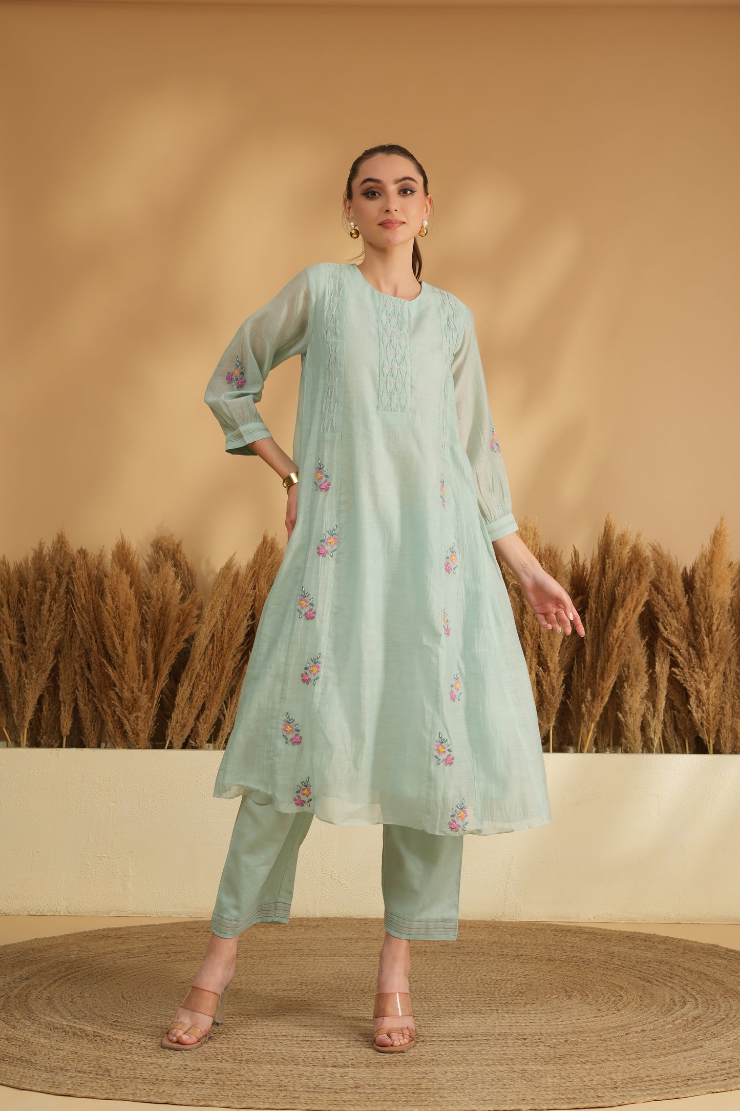 Gulista Breeze Kurta Pant Set- Blue