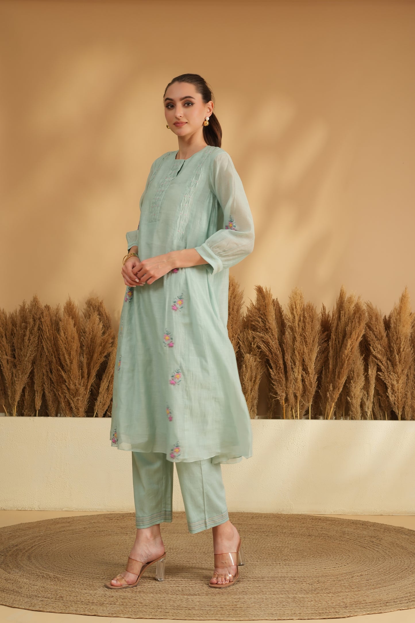 Gulista Breeze Kurta Pant Set- Blue